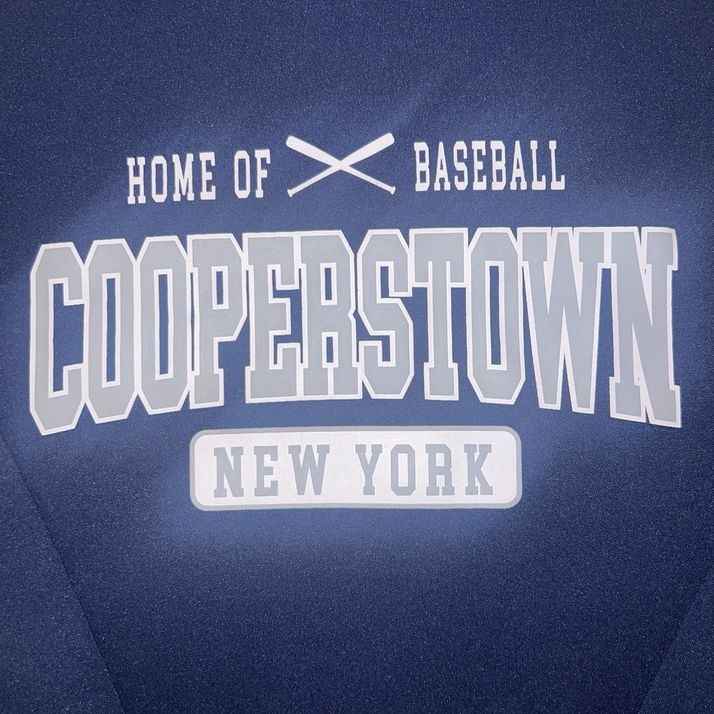 Baseball Cooperstown Pullover Hoodie Navy Sweatshirt Size Youth XL Performance